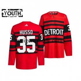 Kinder Detroit Red Wings Eishockey Trikot VILLE HUSSO 35 Adidas 2022-2023 Reverse Retro Rot Authentic